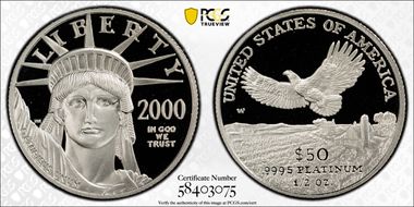 2000-W $50 Statue of Liberty PR70DCAM