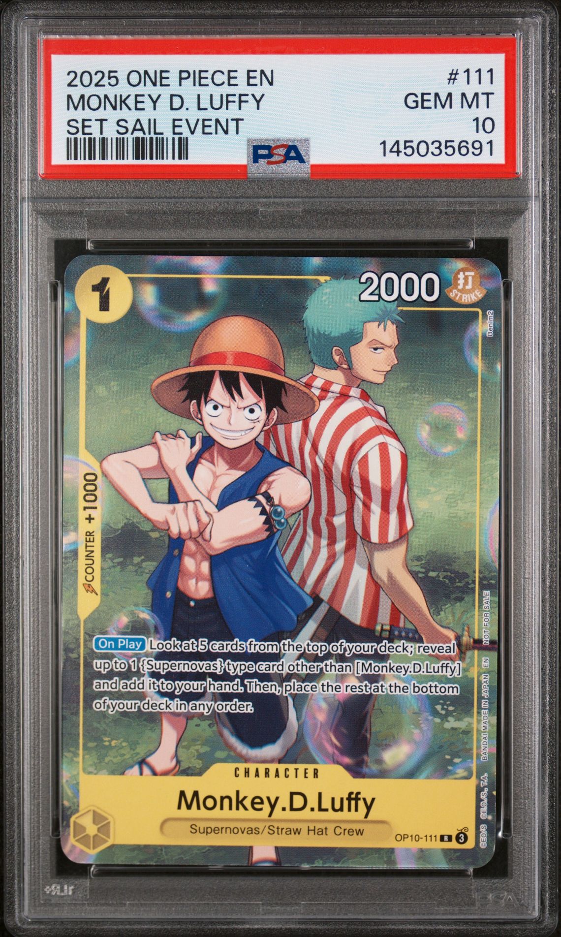 2025 One Piece ONE PIECE PROMOS SET SAIL EVENT #111 Monkey D. Luffy front