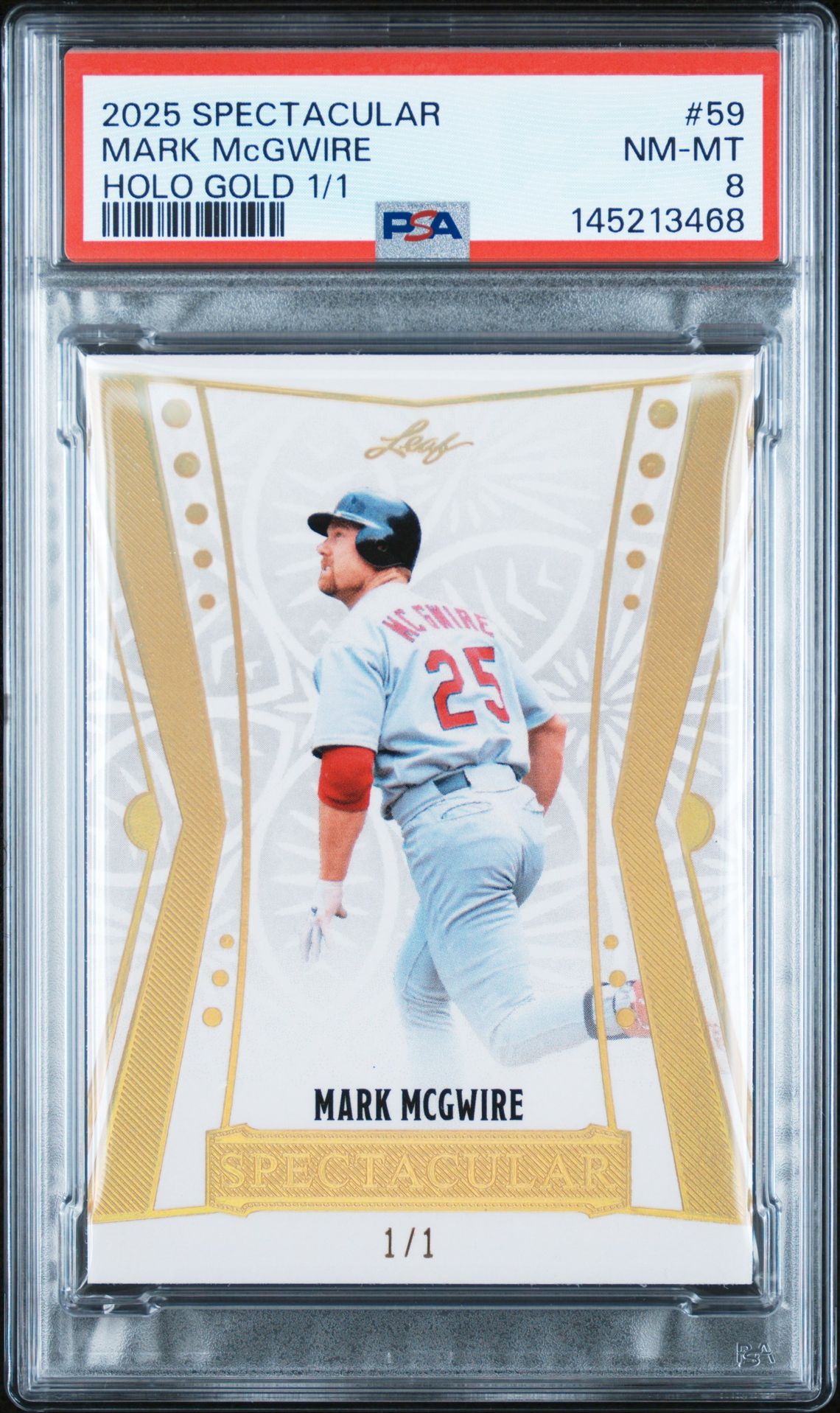 2025 Leaf LEAF SPECTACULAR GOLD HOLO 1/1 #59 Mark Mcgwire front