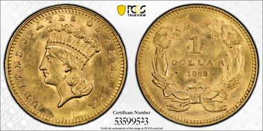 1862 G$1 MS62