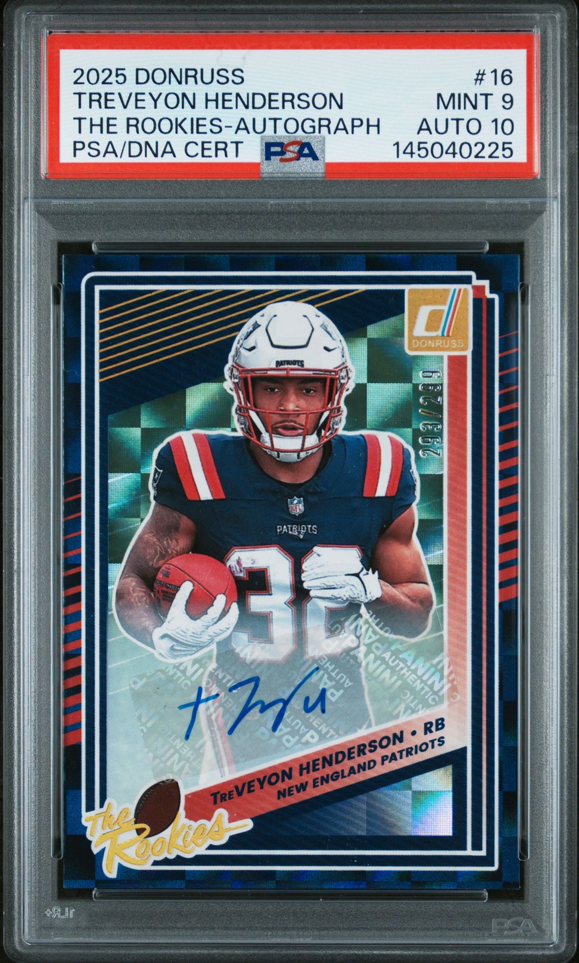 2025 Panini PANINI DONRUSS THE ROOKIES AUTOGRAPH #16 Treveyon Henderson front