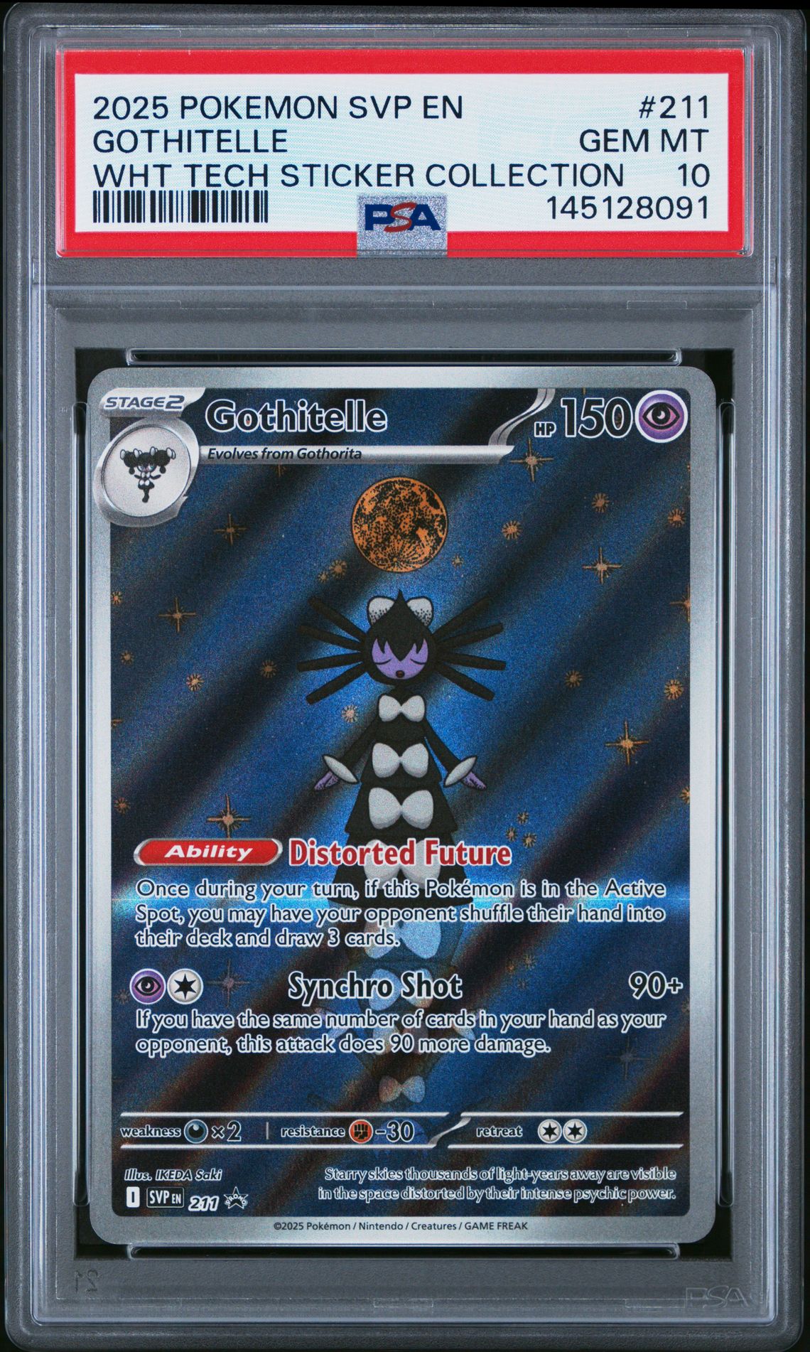 2025 Pokemon POKEMON SVP EN-SV BLACK STAR PROMO WHT TECH STICKER COLLECTION #211 Gothitelle front