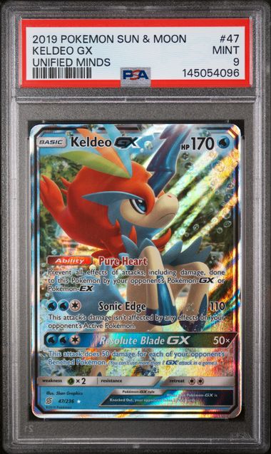 2019 Pokemon Unified Minds GX #47 Keldeo front