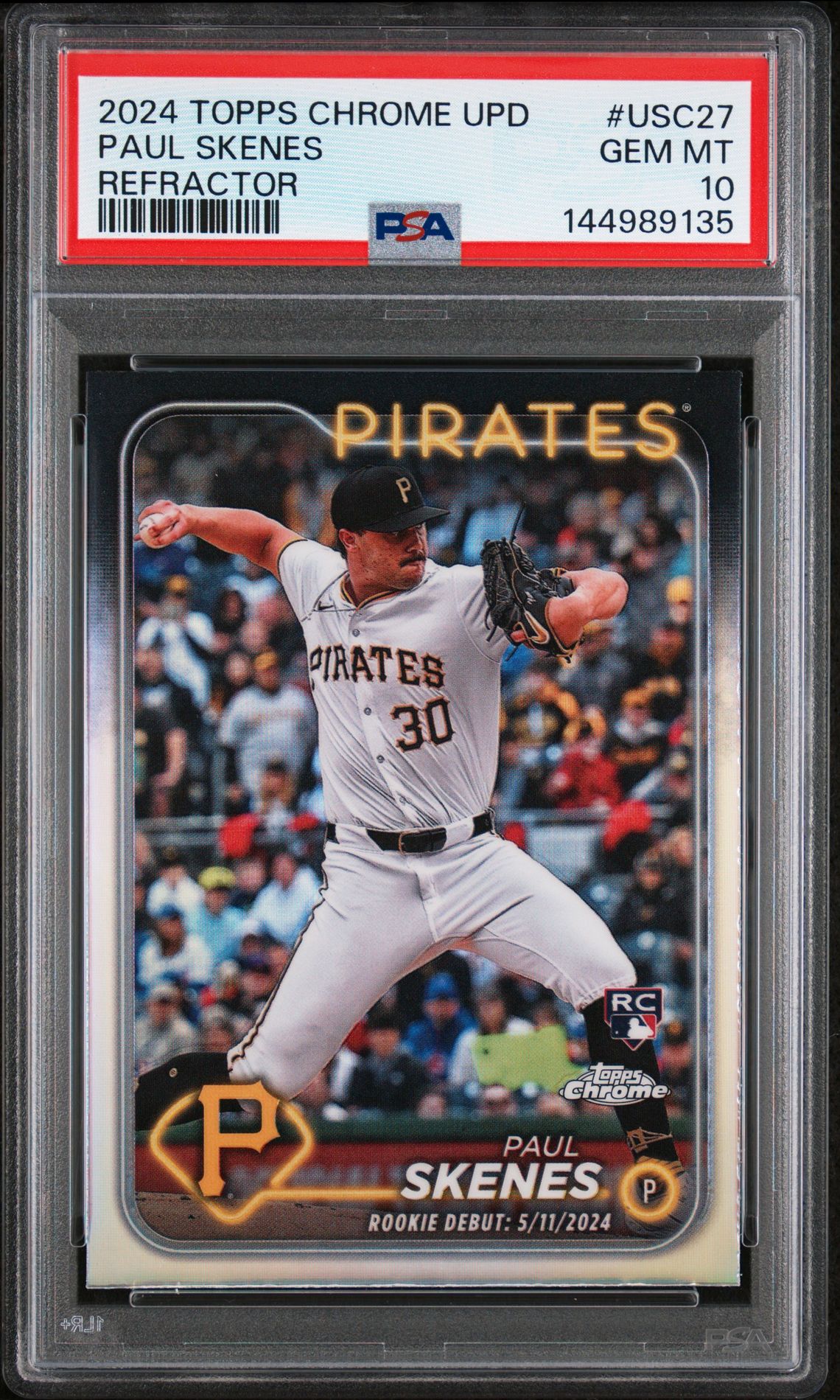2024 Topps TOPPS CHROME UPDATE REFRACTOR #USC27 Paul Skenes front