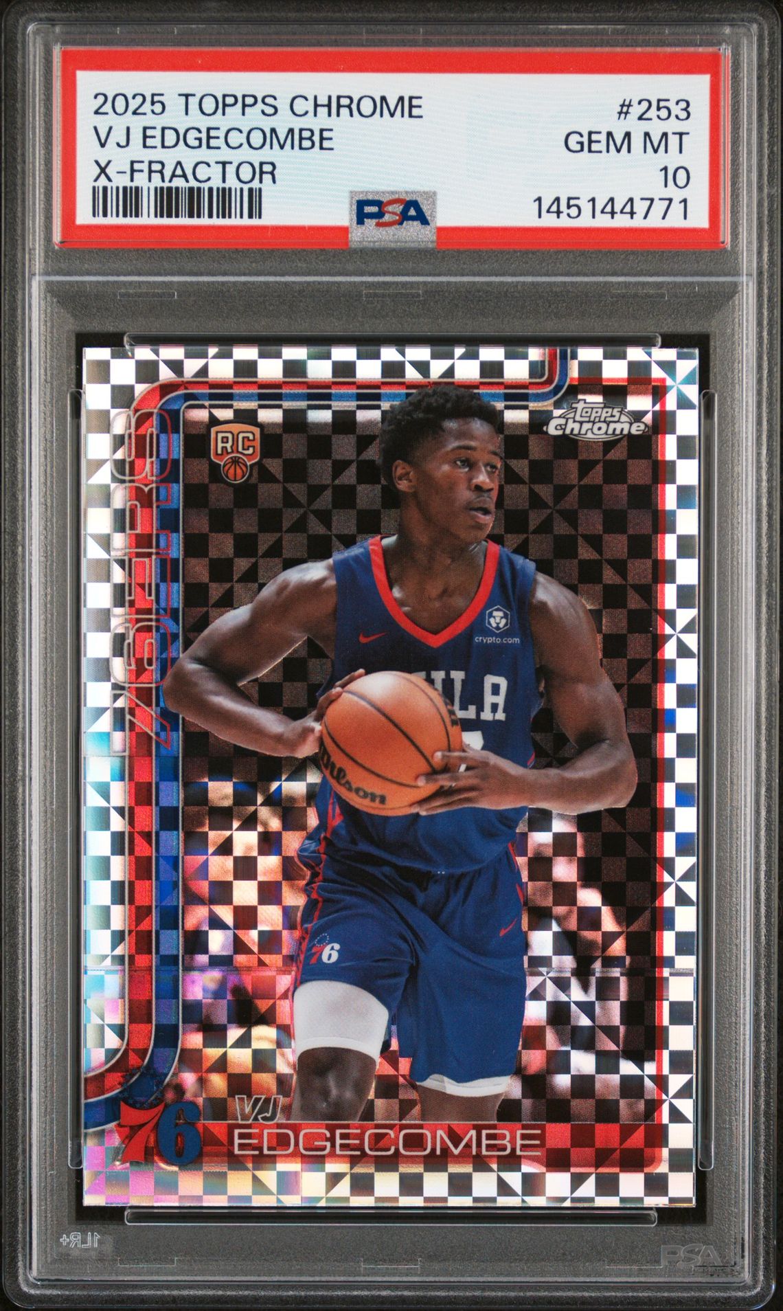 2025 Topps Chrome TOPPS CHROME X-FRACTOR #253 Vj Edgecombe front