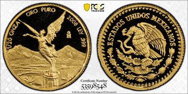 2008-Mo 1/20 oz Libertad Au PR70DCAM