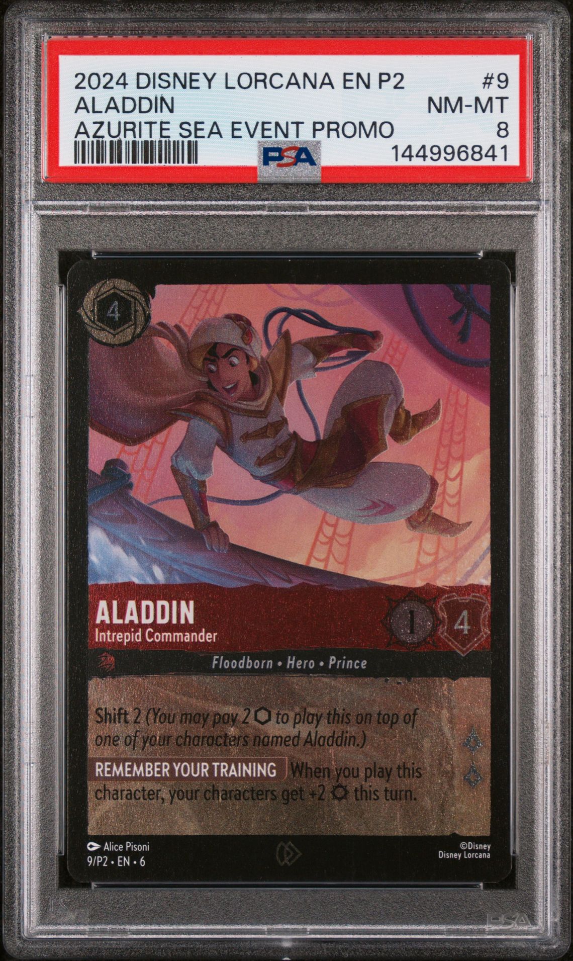 2024 Disney DISNEY LORCANA EN P2-PROMO Azurite Sea Event Promo Aladdin front