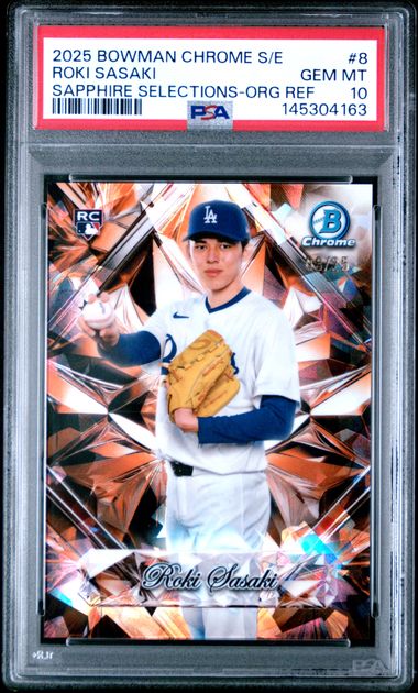 2025 Bowman BOWMAN CHROME SAPPHIRE EDITION SAPPHIRE SELECTIONS Orange #8 Roki Sasaki front