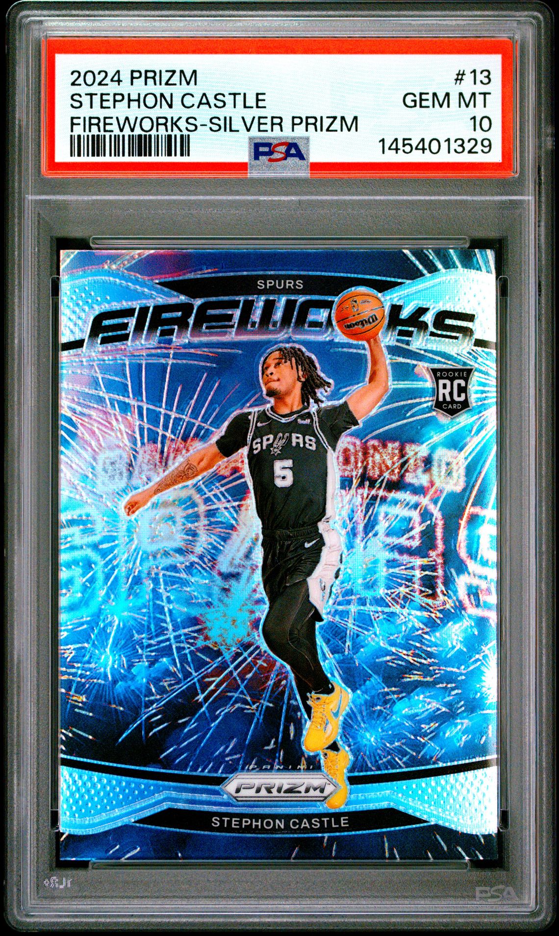 2024 Panini PANINI PRIZM FIREWORKS SILVER PRIZM #13 Stephon Castle front