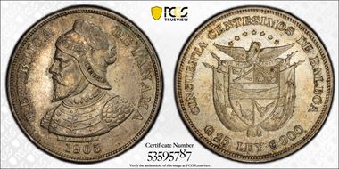 1905 50C KM-5  Ag AU58
