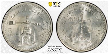 1949-Mo Onza KM-M49a  Ag MS62