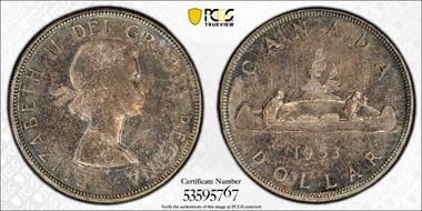 1953 S$1 No Strap, SWL MS63