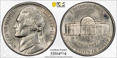 1939 5C Doubled Monticello MS65