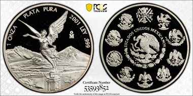2001-Mo Onza Libertad Ag PR69DCAM