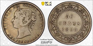 1899 50C Wide 9 VF25