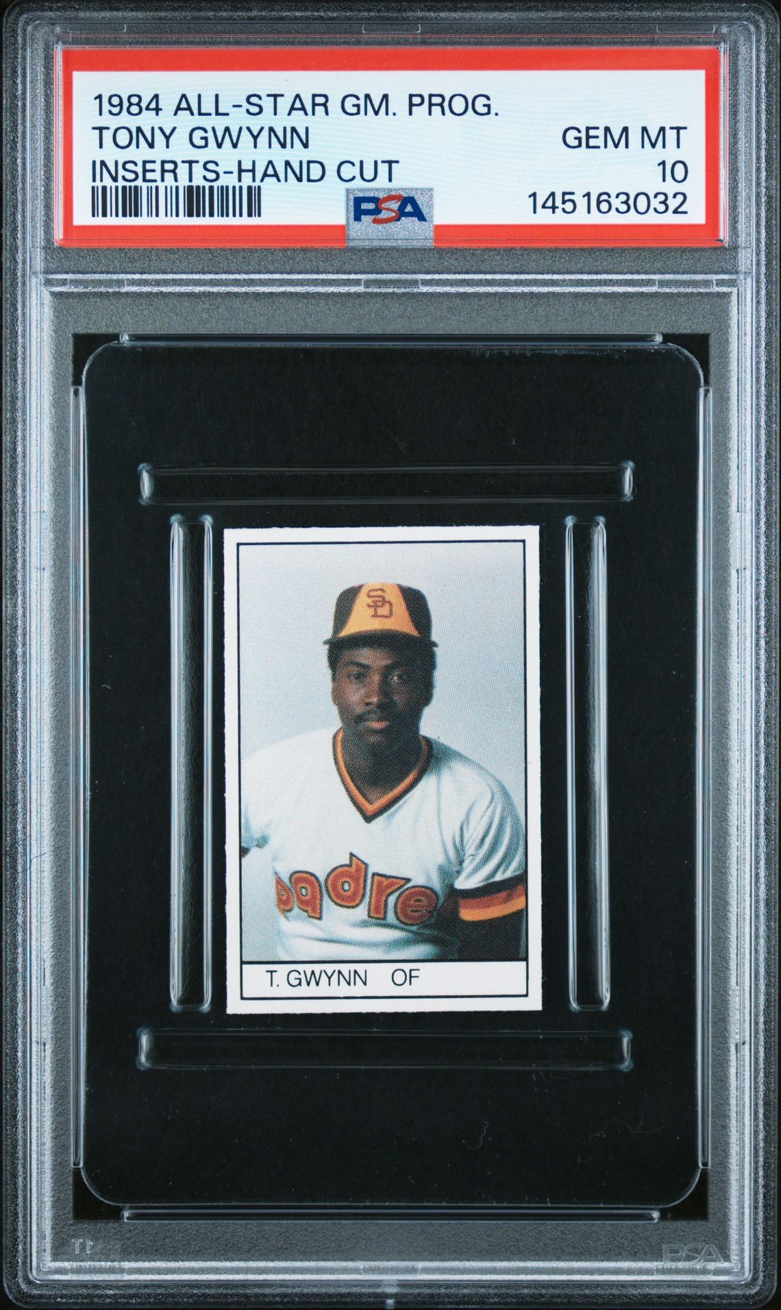 1984 ALL-STAR GAME PROGRAM INSERTS-HAND CUT Tony Gwynn front