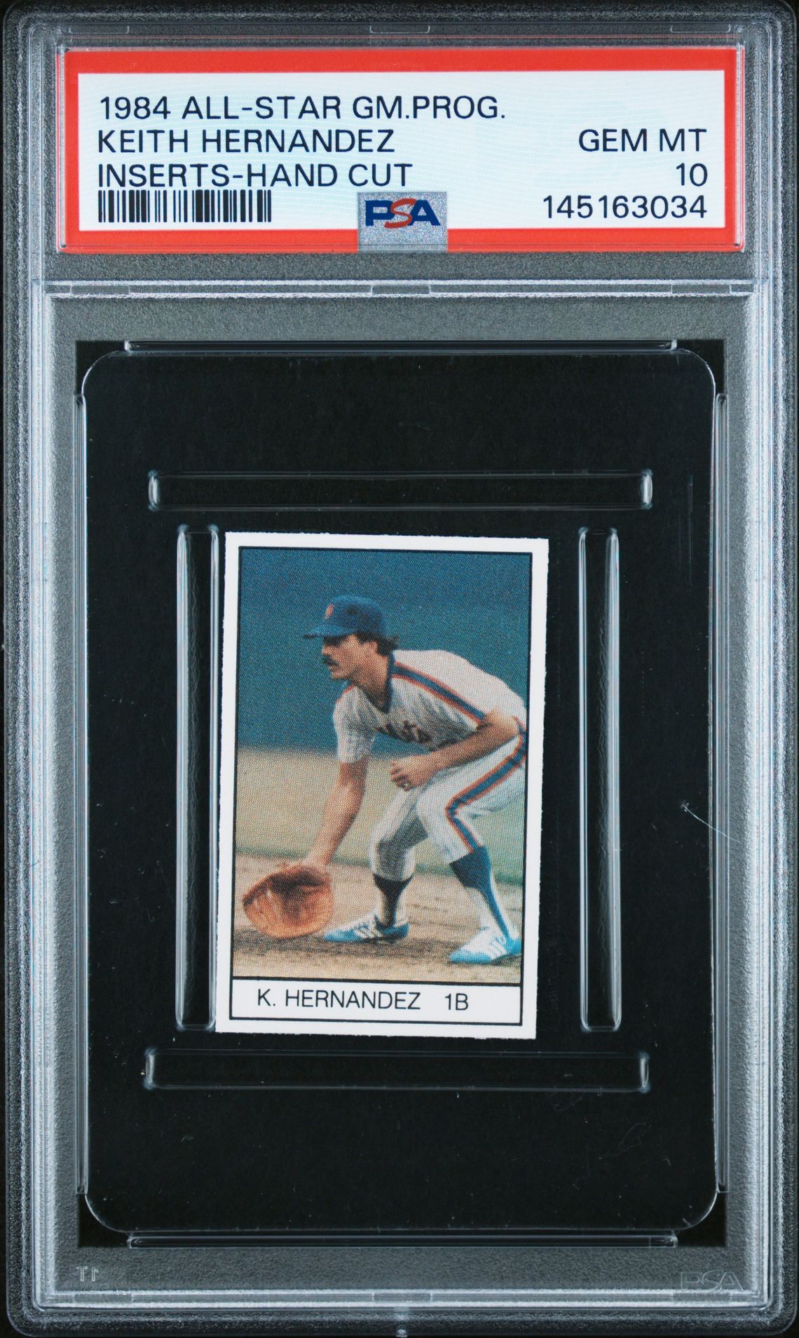 1984 ALL-STAR GAME PROGRAM INSERTS-HAND CUT Keith Hernandez front