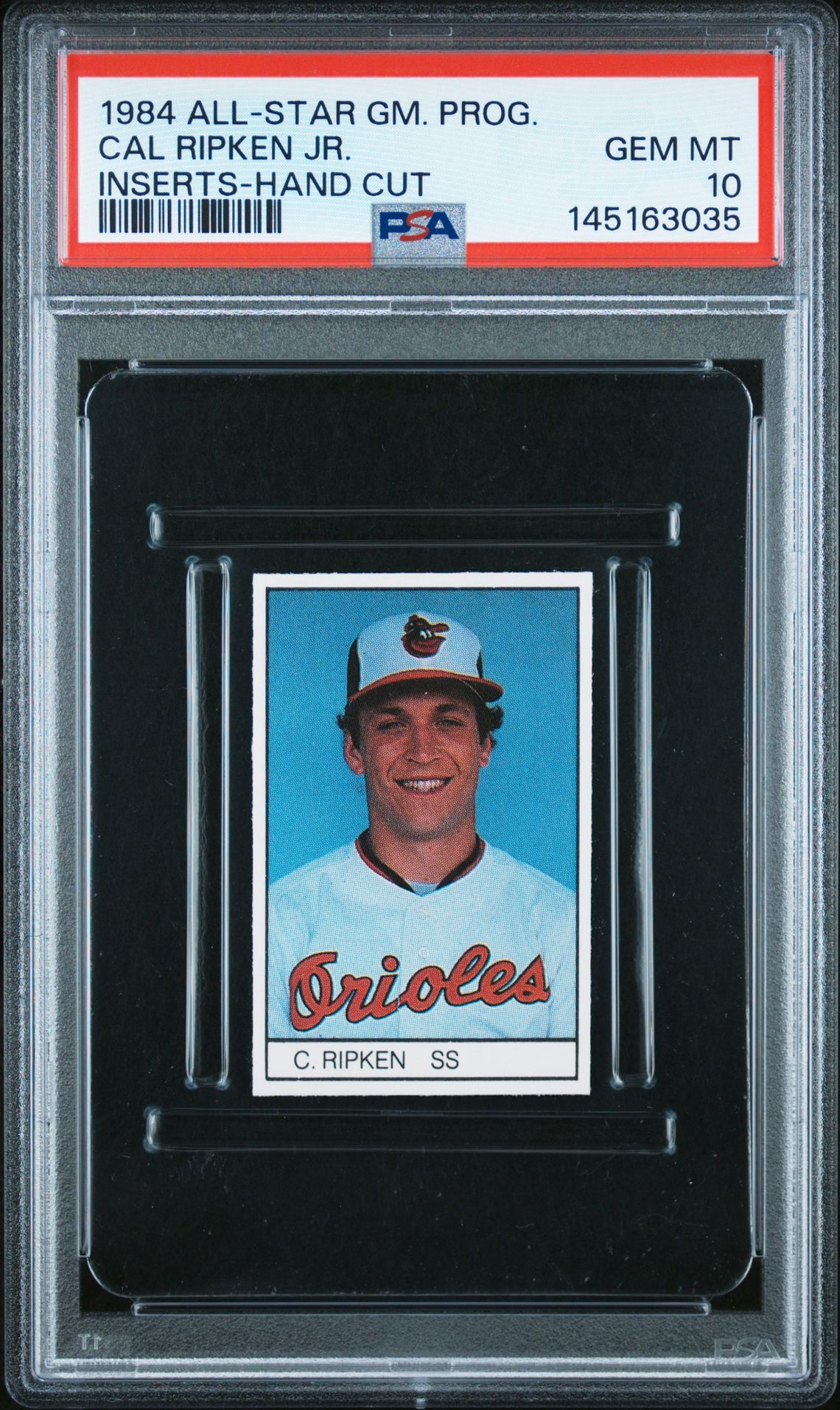 1984 ALL-STAR GAME PROGRAM INSERTS-HAND CUT Cal Ripken Jr. front