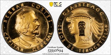 (1963) Medal Cortes & Cuauhtemoc Au SP66