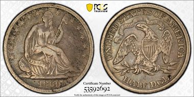1869-S 50C VF30