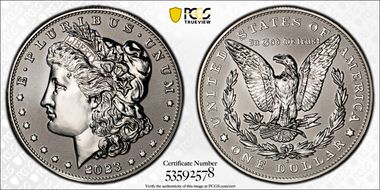 2023-S $1 Morgan Dollar Rev PR Two-Coin Reverse Proof Set PR69