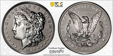 2025-S $1 Morgan Dollar Rev PR Two-Coin Reverse Proof Set PR70