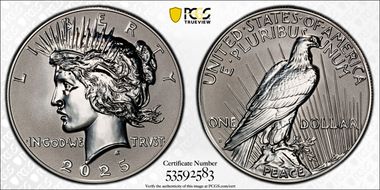 2025-S $1 Peace Dollar Rev PR Two-Coin Reverse Proof Set PR70