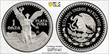 1990-Mo Onza Libertad Ag PR69DCAM