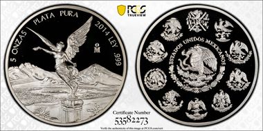 2014-Mo 5 Onza Libertad Ag PR69DCAM