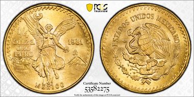 1981-Mo 1/4 oz Libertad Au MS68