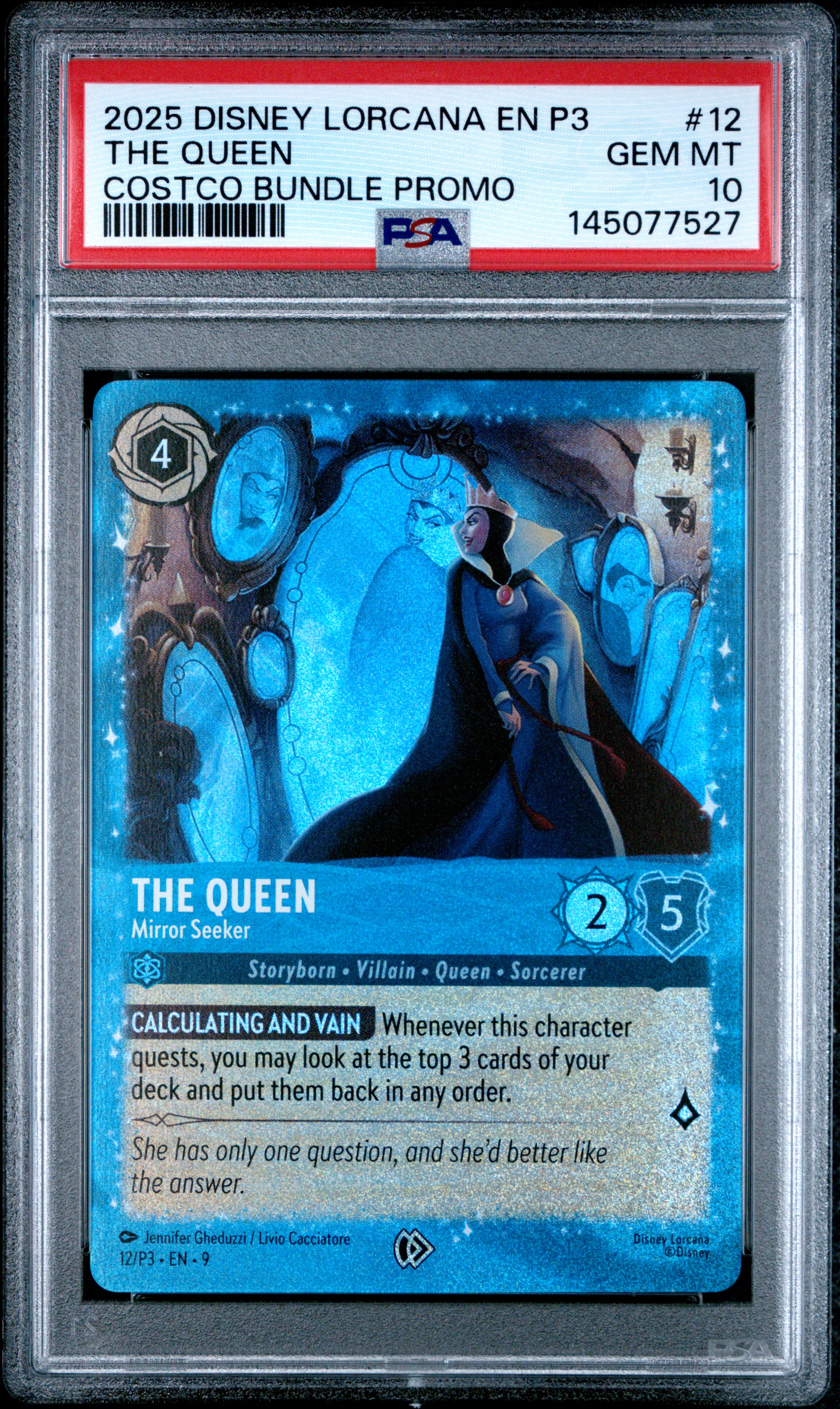 2025 #12 The Queen - Mirror Seeker PSA 10 Disney Lorcana EN P3-Promo