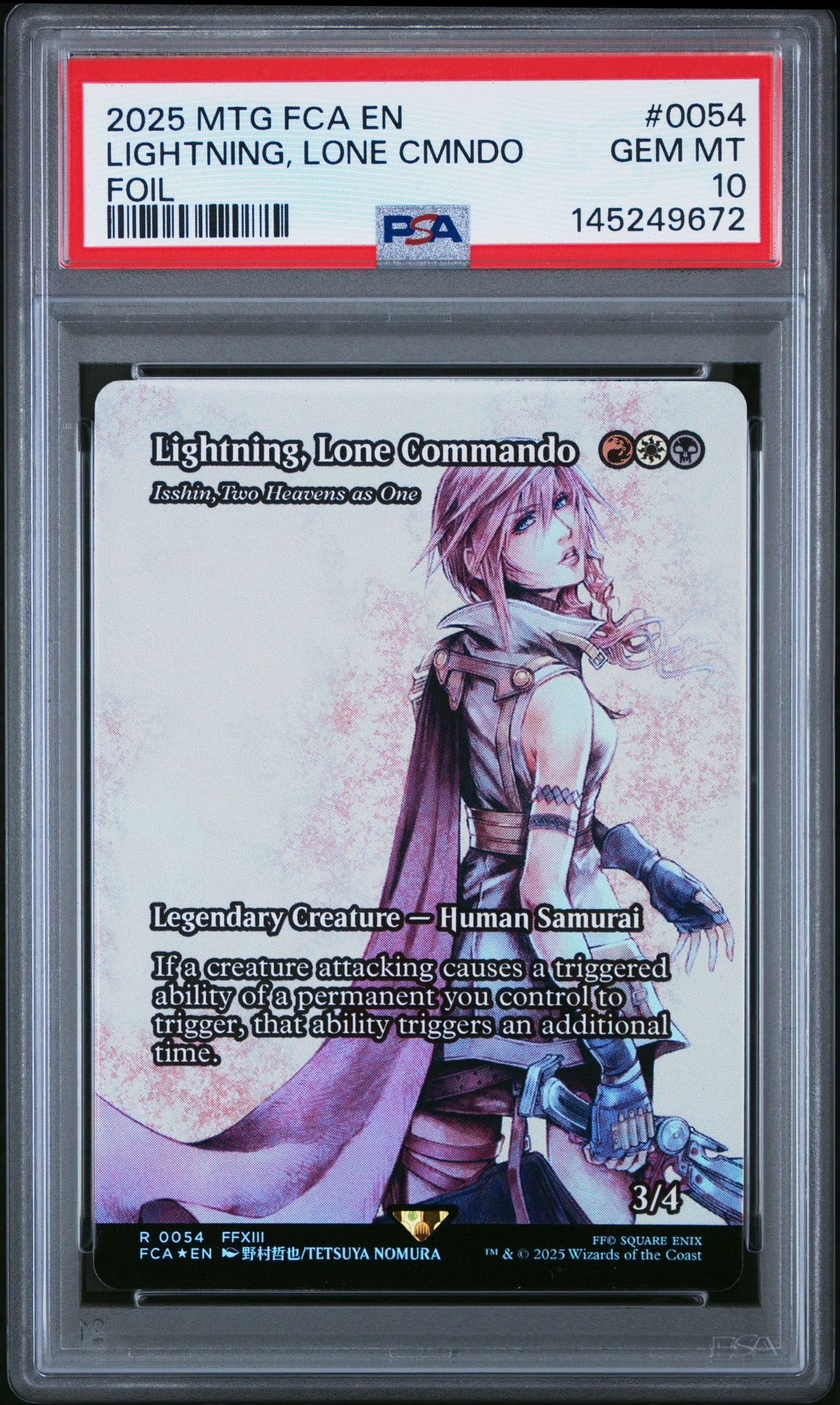 2025 MTG MAGIC THE GATHERING FINAL FANTASY THROUGH THE AGES FOIL #0054 Lightning, Lone Cmndo front