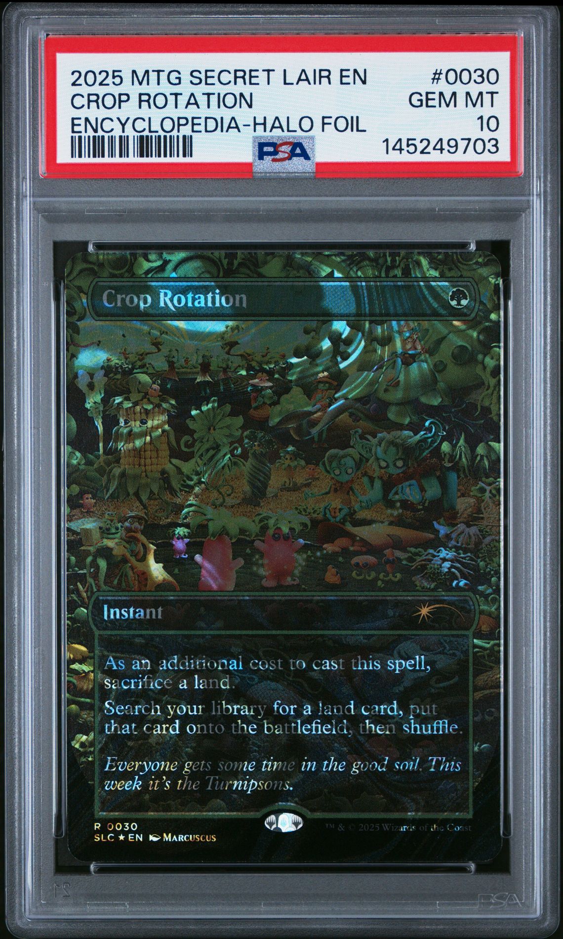 2025 MTG MAGIC THE GATHERING SECRET LAIR COUNTDOWN KIT ENCYCLOPEDIA-HALO FOIL #0030 Crop Rotation front