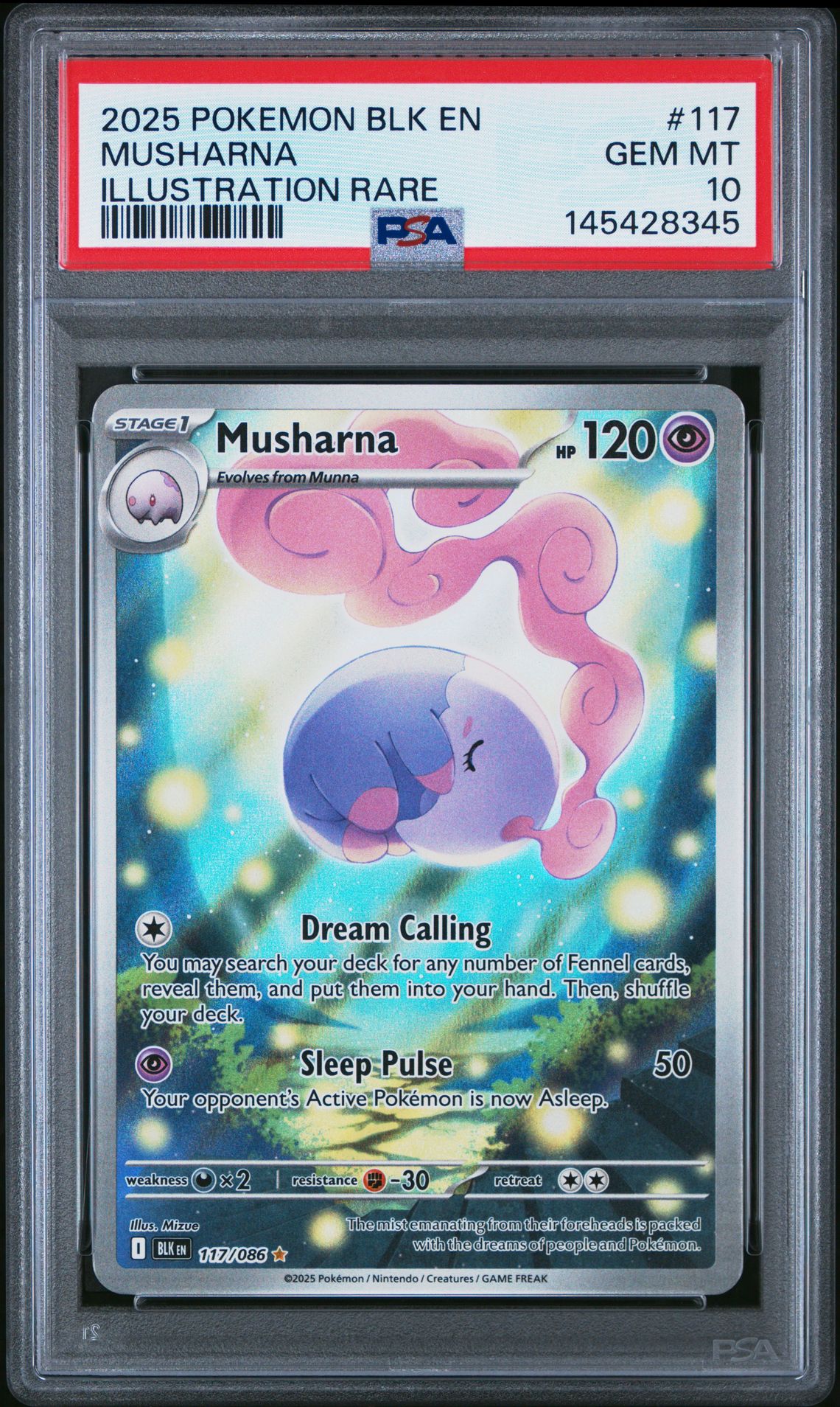 2025 Pokemon POKEMON BLK EN-BLACK BOLT ILLUSTRATION RARE #117 Musharna front