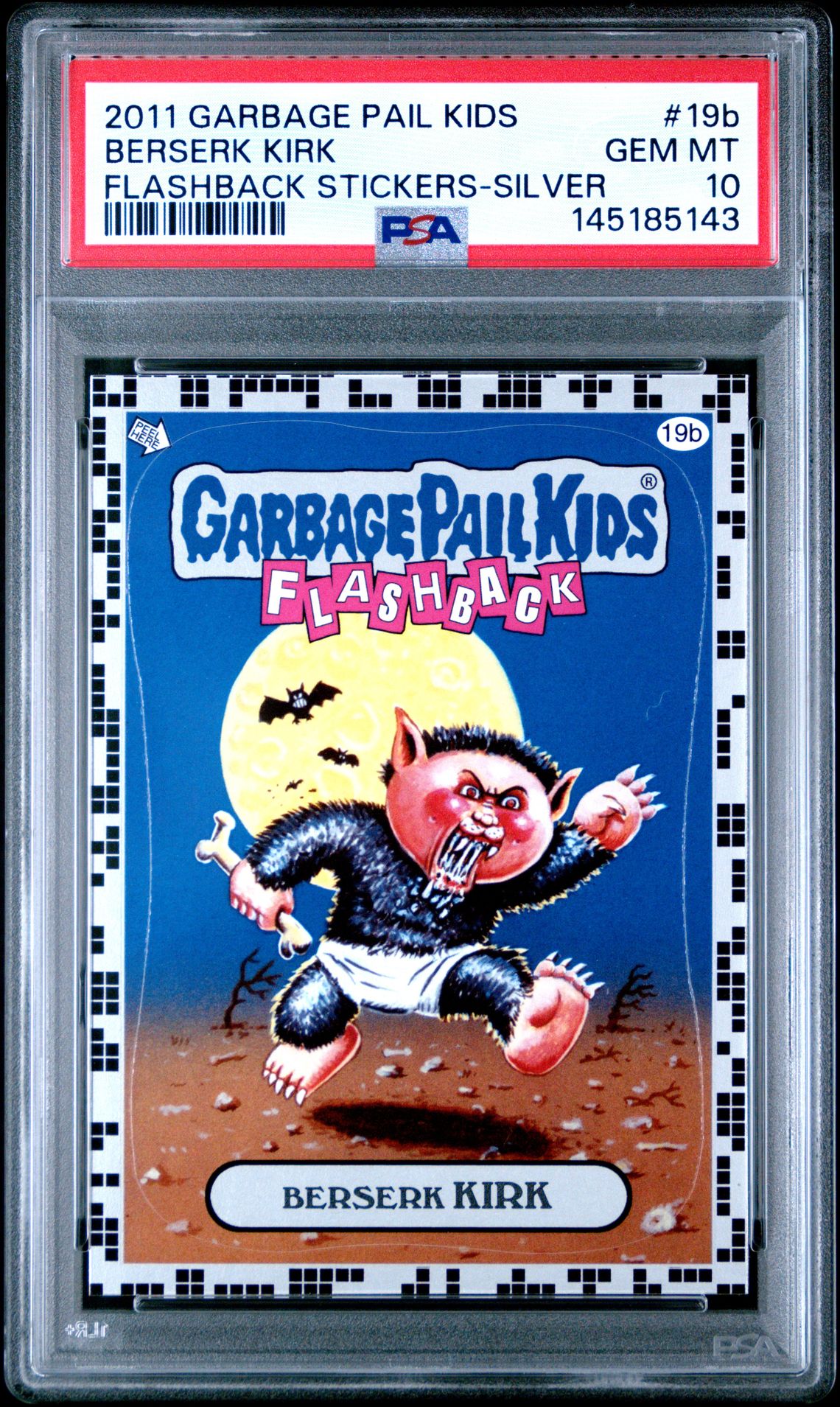 2011 Topps Garbage Pail Kids FLASHBACK STICKERS-SILVER #19B Berserk Kirk front