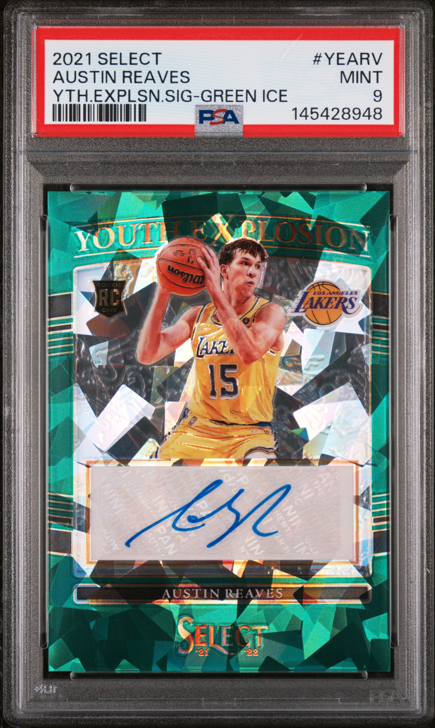 2021 #YEARV Austin Reaves PSA 9 Panini Select Youth Explosion Signatures