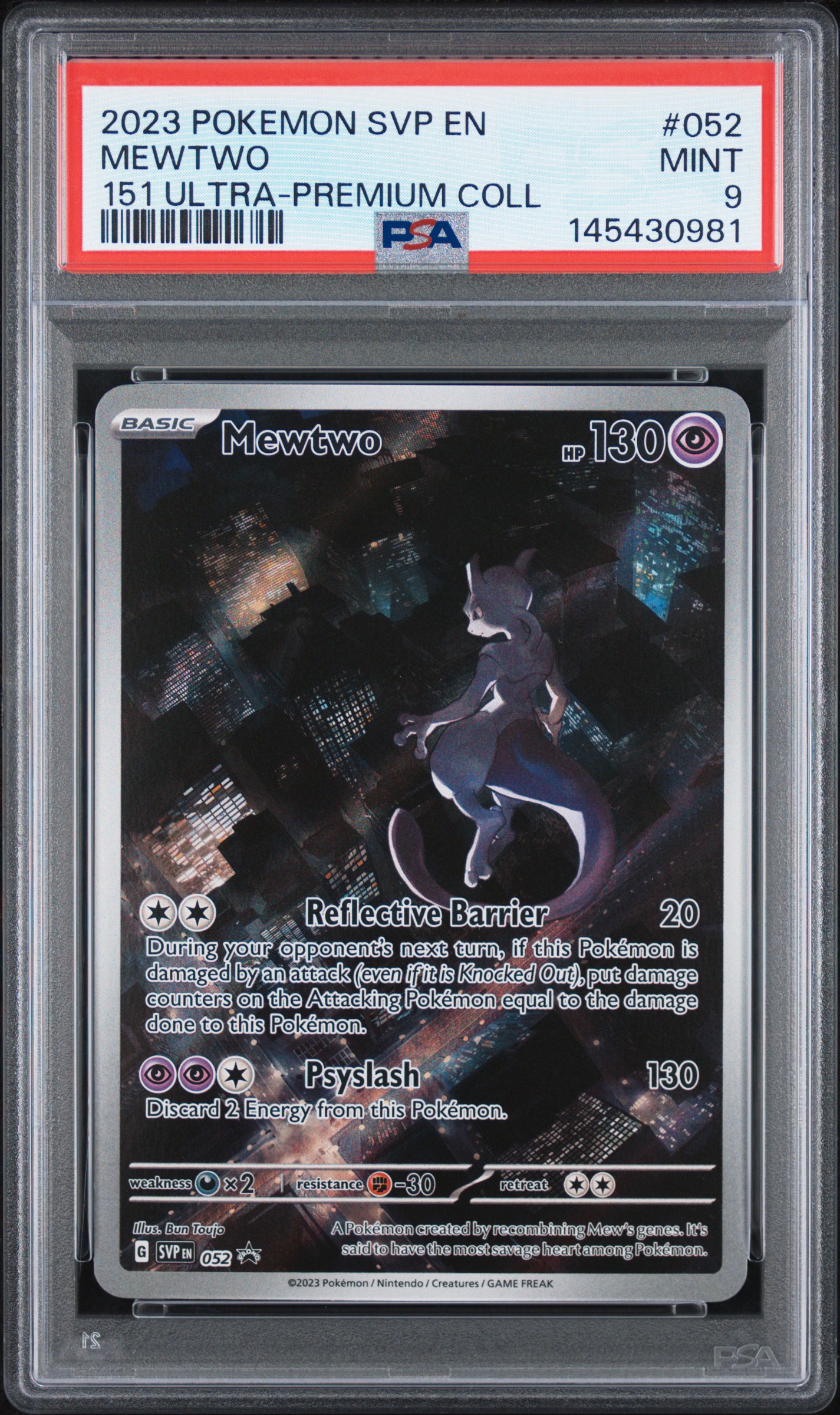 2023 #052 Mewtwo PSA 9 Svp EN-SV Black Star Promo