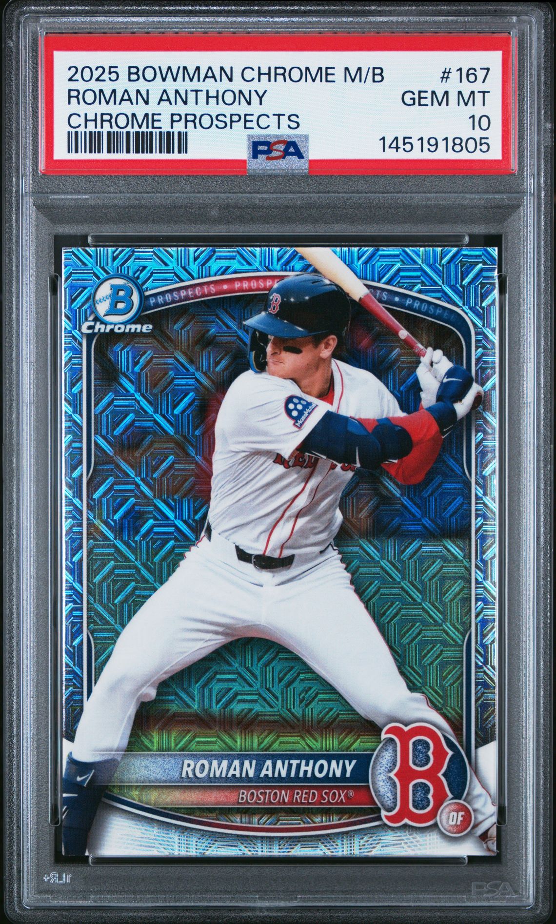 2025 Bowman BOWMAN CHROME MEGA BOX CHROME PROSPECTS Mojo #167 Roman Anthony front