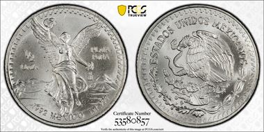1992-Mo 1/2 oz Libertad Ag MS68