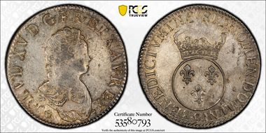 1716-9 Ecu Gad-317 Flan réformé AU58