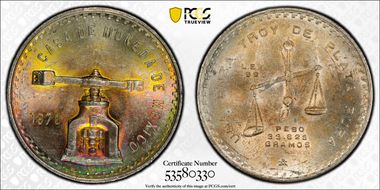 1979-Mo Onza KM-M49b.3 Ag Type 3 MS63