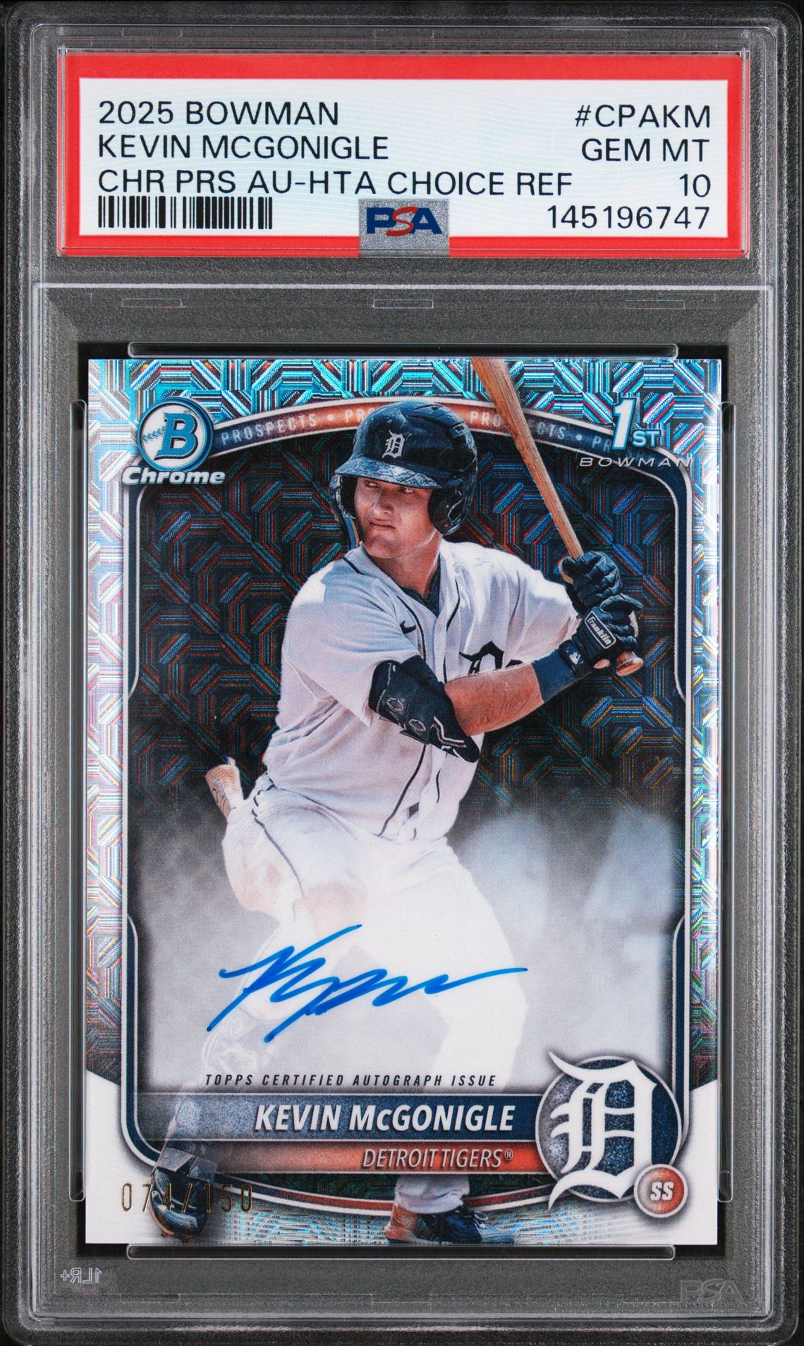2025 Bowman BOWMAN CHROME PROSPECT AUTOGRAPHS Mojo #CPAKM Kevin Mcgonigle front