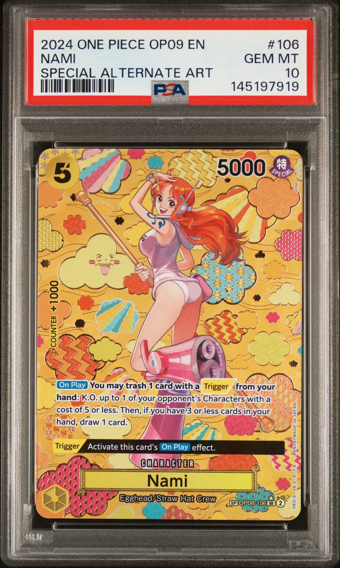 2024 One Piece ONE PIECE OP09-EMPERORS IN THE NEW WORLD SPECIAL ALTERNATE ART #106 Nami front