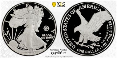 2025-P $1 Silver Eagle w/ US Marine Corps Privy 250th Anniversary First Strike PR69DCAM