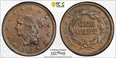 1843 1C Petite Head, Small Letters N1BN