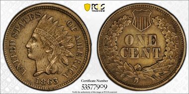 1863 1C AU53