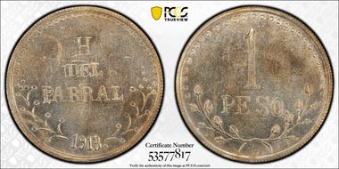 1913 Peso KM-611 GB-79 MS62+