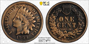 1909-S 1C Indian N1BN