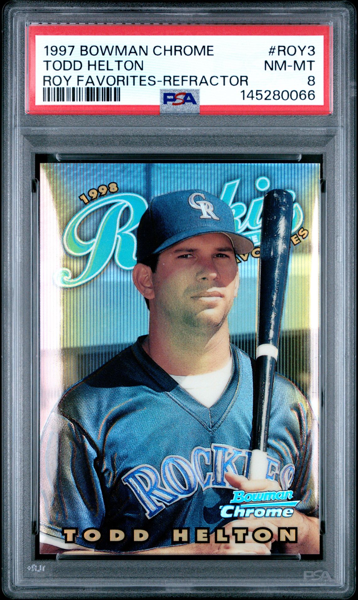 1997 Bowman BOWMAN CHROME ROY FAVORITES Refractor #ROY3 Todd Helton front