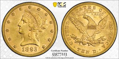 1893 $10 MS61